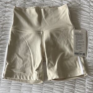 Women's Cream High-Waisted Shorts